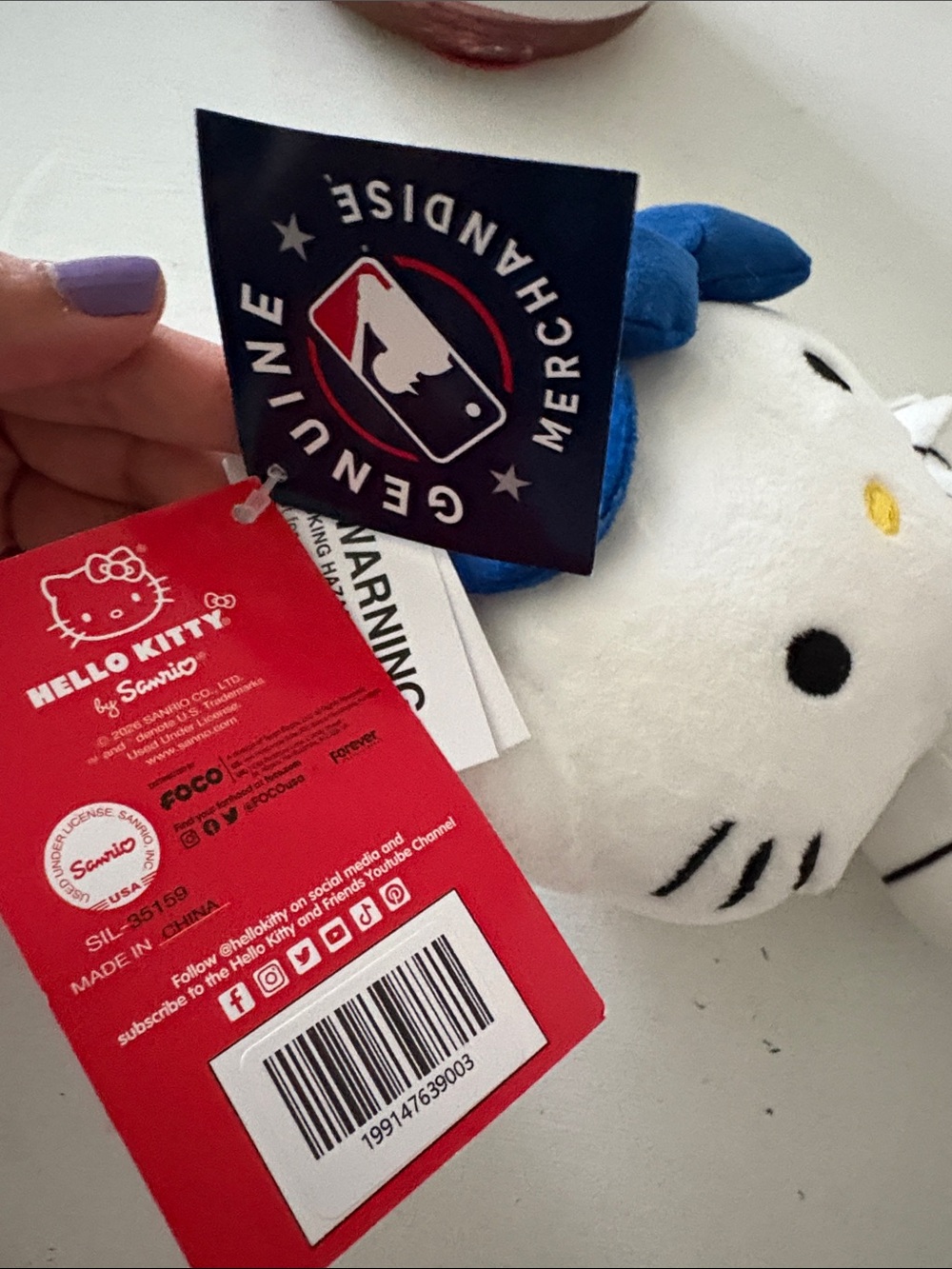 ⚾️💙Hello Kitty Dodgers Plush — White & Blue - Picture 4 of 6